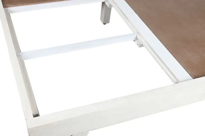 Cama Madera Mango Ratán 167X212X120 Blanco Roto