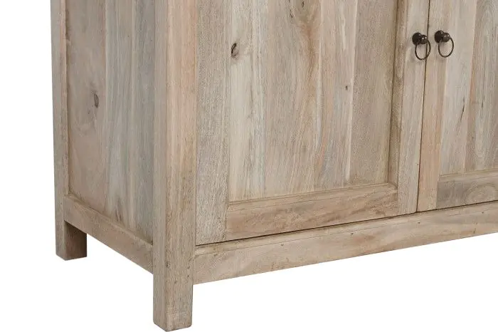 Vitrina 2 Puertas Cristal 2 Puertas Madera Mango, 90 Cm