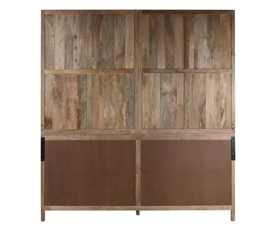 Vitrina Cristal Madera Mango Blanco 200X45X230 Cm