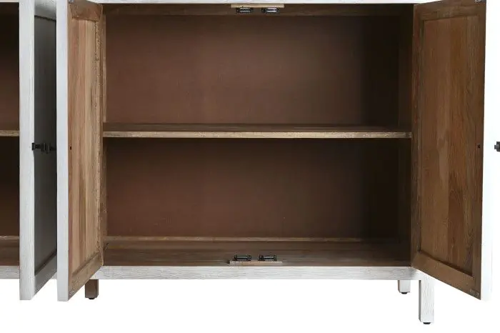 Vitrina Cristal Madera Mango Blanco 200X45X230 Cm