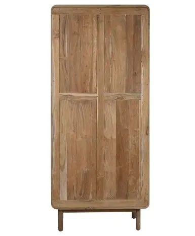 Vitrina Cristal Madera Teca 80X45X190 Natural