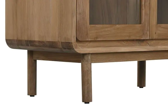 Vitrina Cristal Madera Teca 80X45X190 Natural