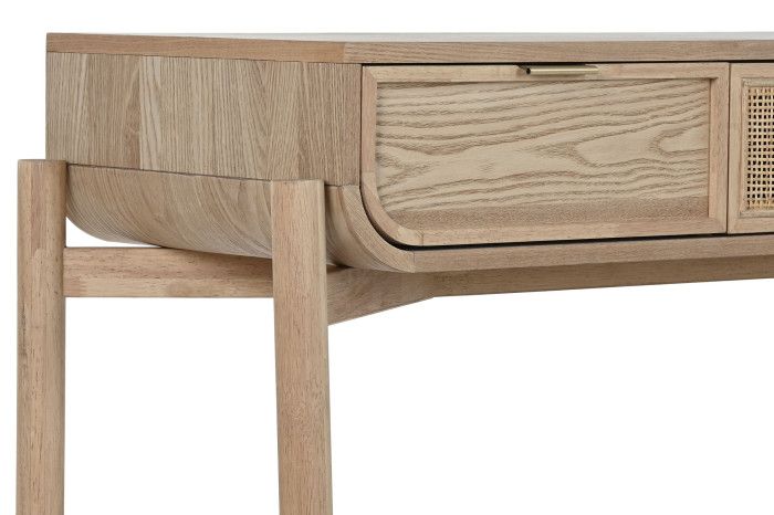 Consola Madera Abeto Ratán, 108X40X77 Cm
