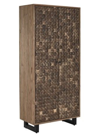 Armario Madera Teca Reciclada Coco, 85X40X185 Cm