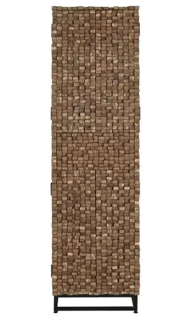 Armario 2 Puertas 1 Cajón Teca Reciclada 50X45X180 Cm