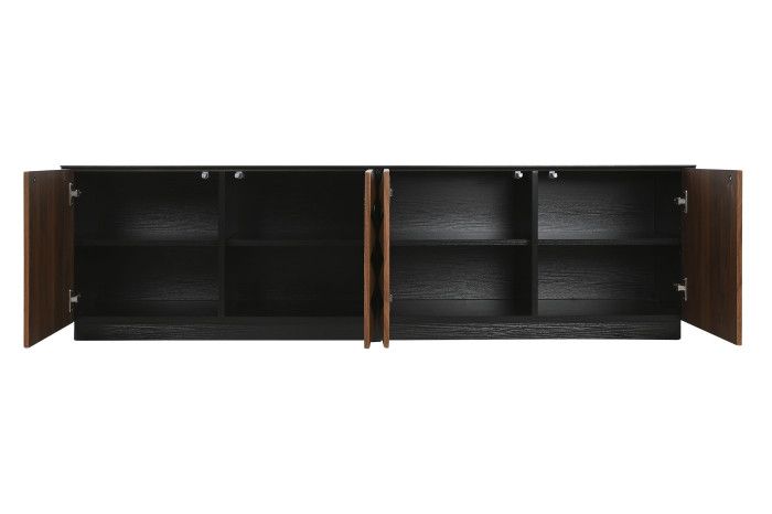 Mueble TV Rombos Negro, 161'2X40X45'5 Cm