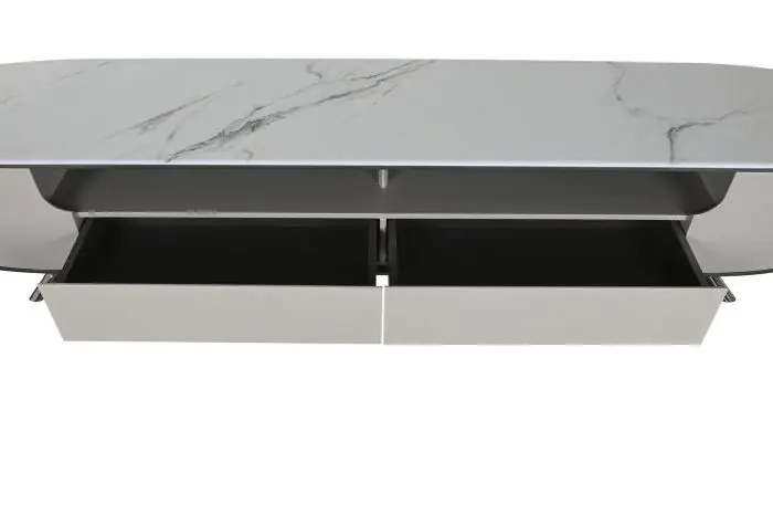Mueble TV Mármol Acero Beige, 220X42X41'5 Cm