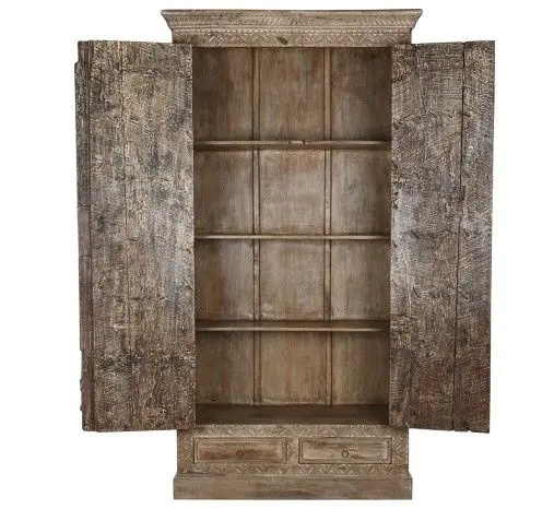 Armario Artesano Madera Teca Natural, 122X51X216 Cm