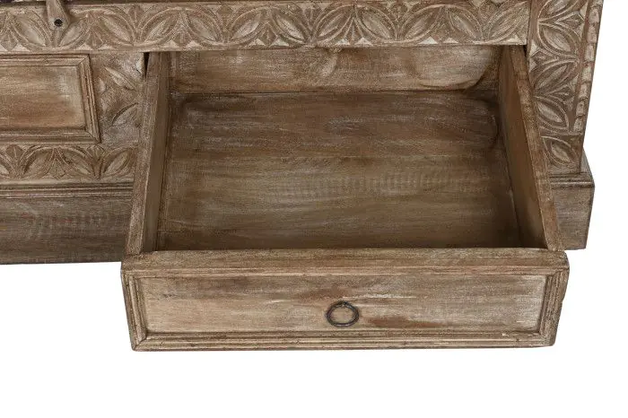 Armario Artesano Madera Teca Natural, 122X51X216 Cm