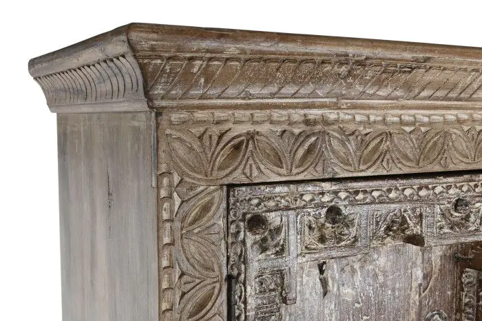 Armario Artesano Madera Teca Natural, 122X51X216 Cm