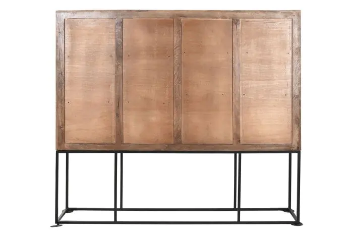 Armario Doble Tallado Blanco Madera Mango Metal, 180 Cm