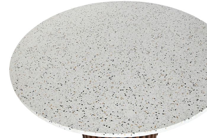 Mesa Comedor Terrazo Madera Acacia, Ø130 Cm