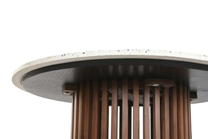 Mesa Comedor Terrazo Madera Acacia, Ø130 Cm