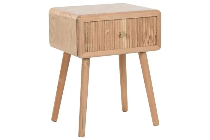 Mesita Noche 1 Cajón Pino Natural, 40 Cm