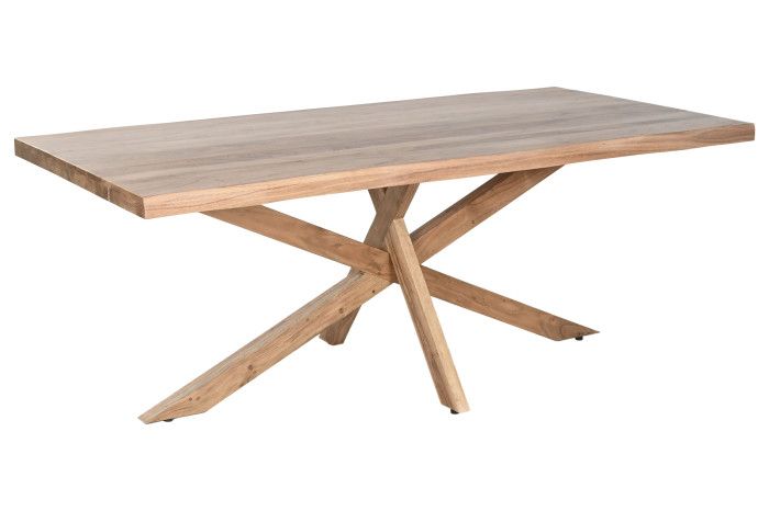Mesa de comedor nórdica en madera de acacia natural.