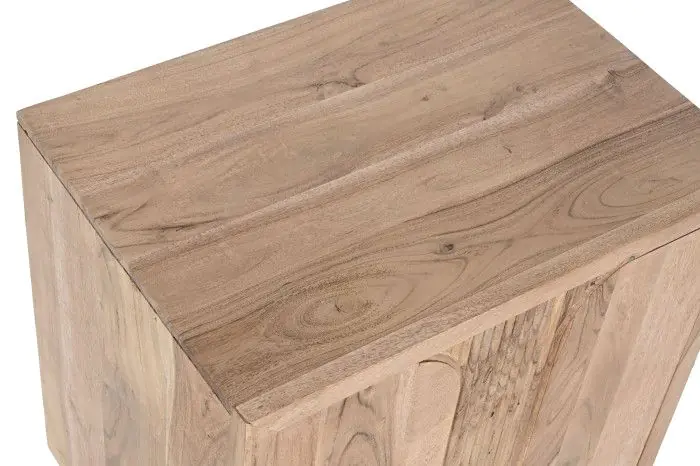 Mesita de Noche Madera Acacia, 50 Cm