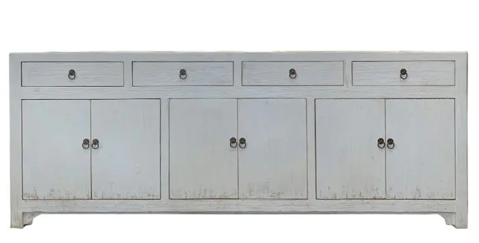 Aparador Madera Olmo Macizo Gris, 215 Cm