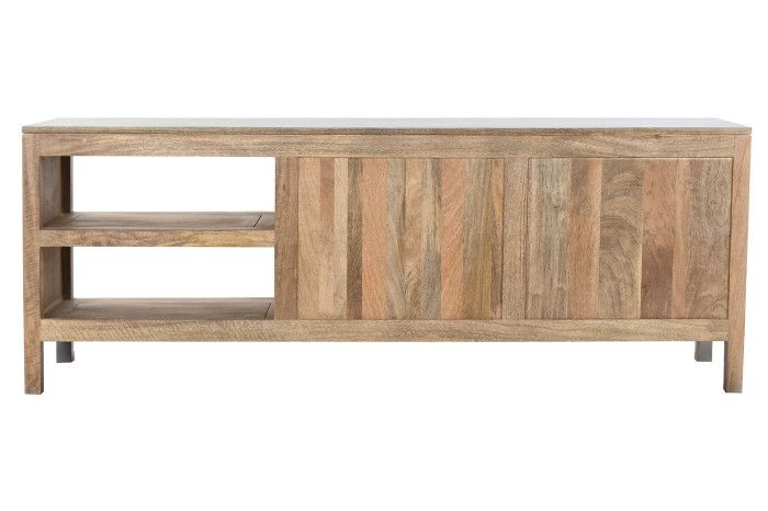 Mueble TV Rústico Madera Mango Blanco, 160 Cm