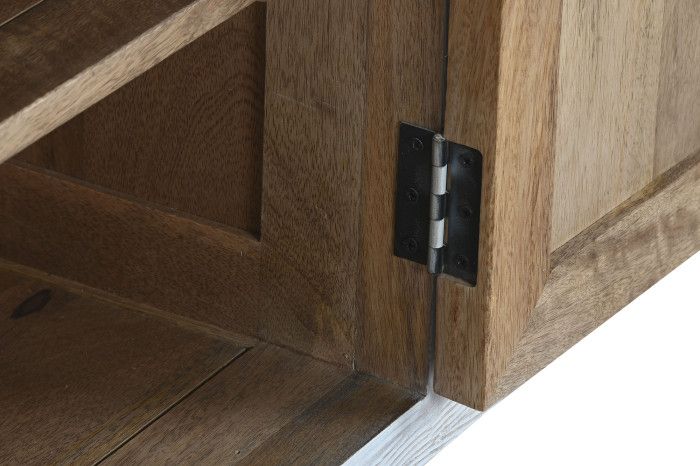 Mueble TV Rústico Madera Mango Blanco, 160 Cm