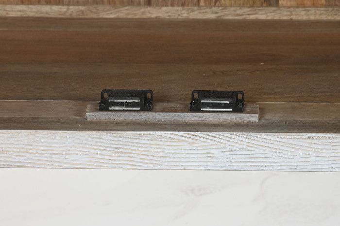 Mueble TV Rústico Madera Mango Blanco, 160 Cm
