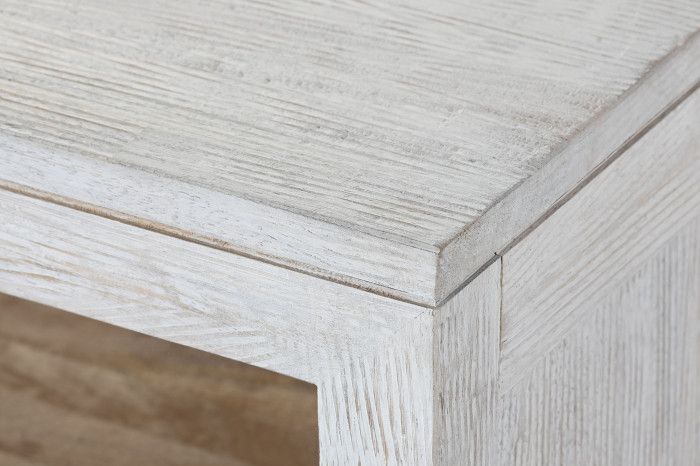 Mueble TV Rústico Madera Mango Blanco, 160 Cm