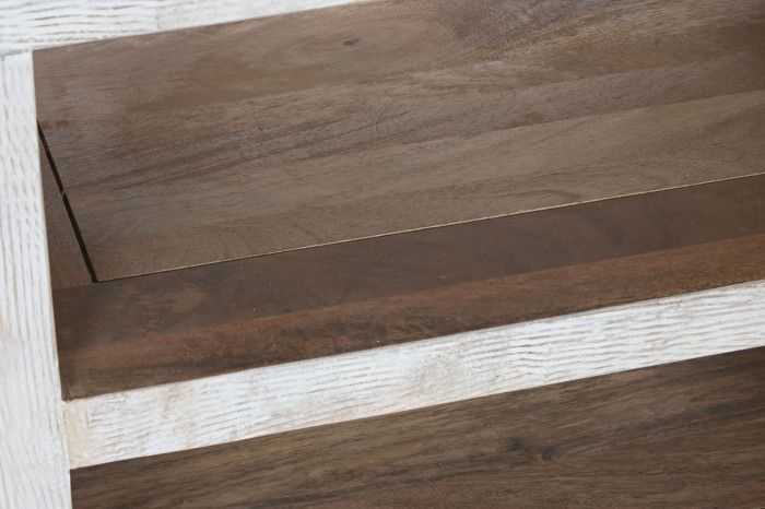 Mueble TV Rústico Madera Mango Blanco, 160 Cm