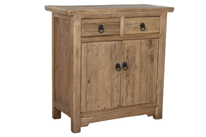 Aparador Madera Olmo Macizo Natural Envejecido, 88X40X87 Cm
