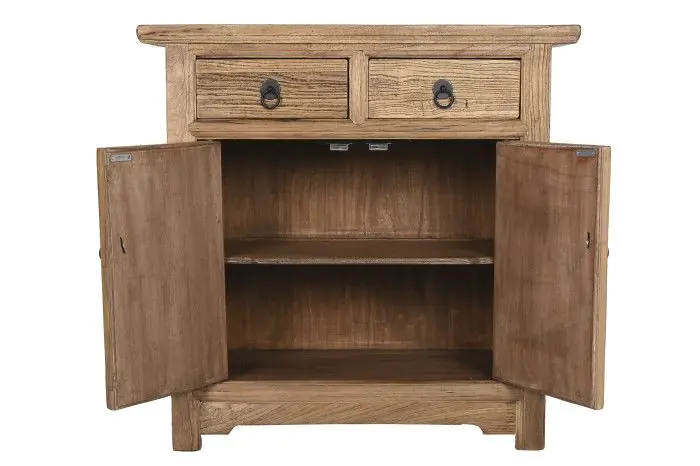 Aparador Madera Olmo Macizo Natural Envejecido, 88X40X87 Cm