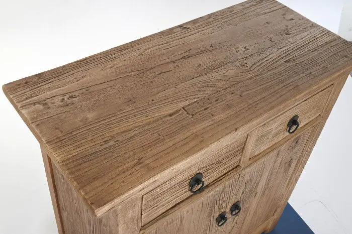 Aparador Madera Olmo Macizo Natural Envejecido, 88X40X87 Cm