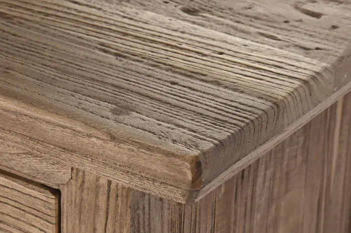 Aparador Madera Olmo Macizo Natural Envejecido, 88X40X87 Cm