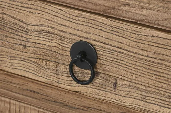 Aparador Madera Olmo Macizo Natural Envejecido, 88X40X87 Cm