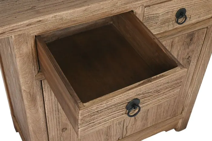 Aparador Madera Olmo Macizo Natural Envejecido, 88X40X87 Cm