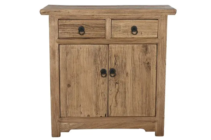 Aparador Madera Olmo Macizo Natural Envejecido, 88X40X87 Cm