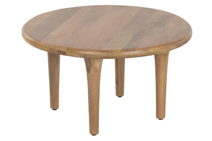 Mesa de centro nórdica en madera de mango marrón.