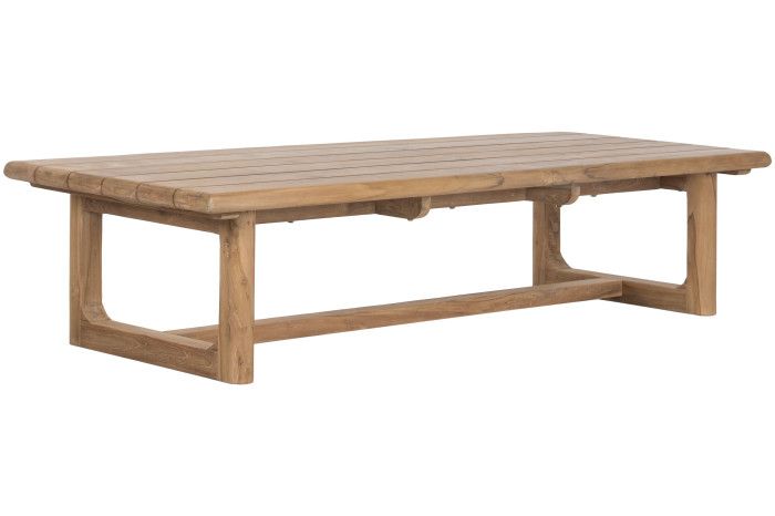Mesa de centro nórdica en madera de teca natural.