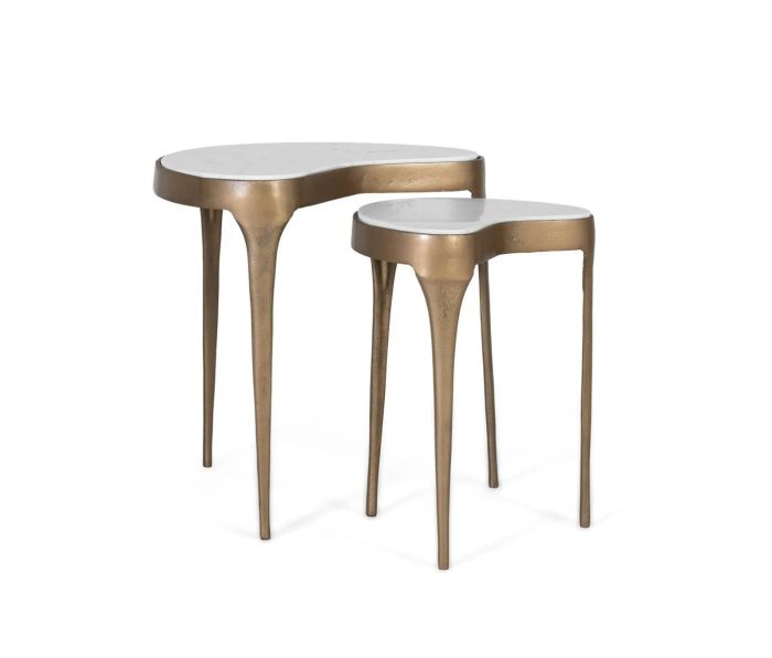 Set 2 mesas auxiliares curvo