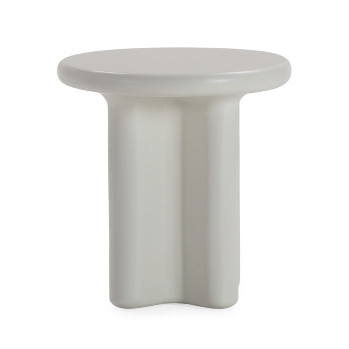 Mesa auxiliar en madera blanco mate.