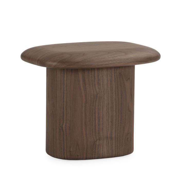 Mesa auxiliar en chapa de nogal 53 cm