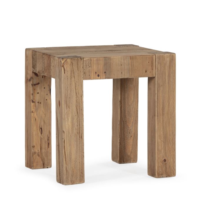 Mesa auxiliar en madera de pino recuperado natural envejecido 54 cm
