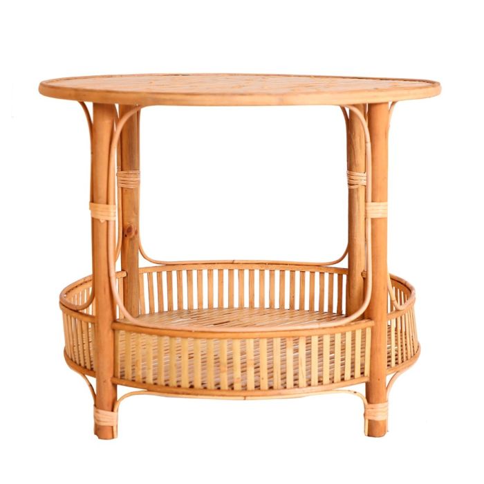 Mesa Auxiliar Madera Bambú Natural, 61 Cm
