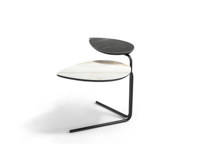 Mesa Auxiliar Hoja Fully Estilo Moderno Porcelánico Acero Lacado, 57'5 Cm