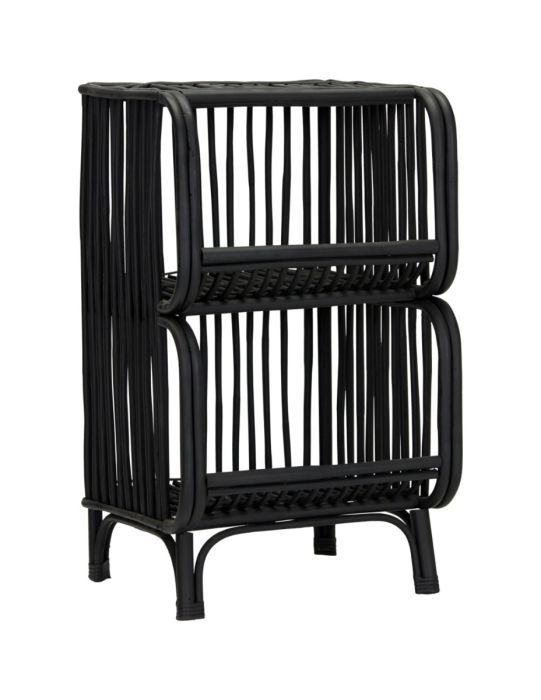 Mesa Auxiliar/Mesita Noche Caña Negro, 42 Cm