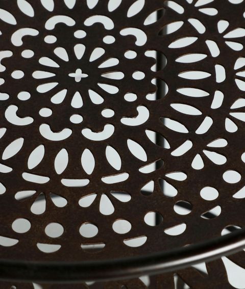 Mesa auxiliar Ivrea Hierro Negro Decorado, 62 Cm