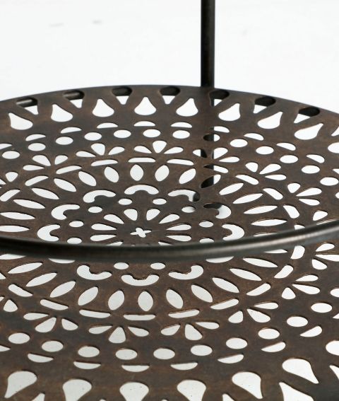 Mesa auxiliar Ivrea Hierro Negro Decorado, 62 Cm