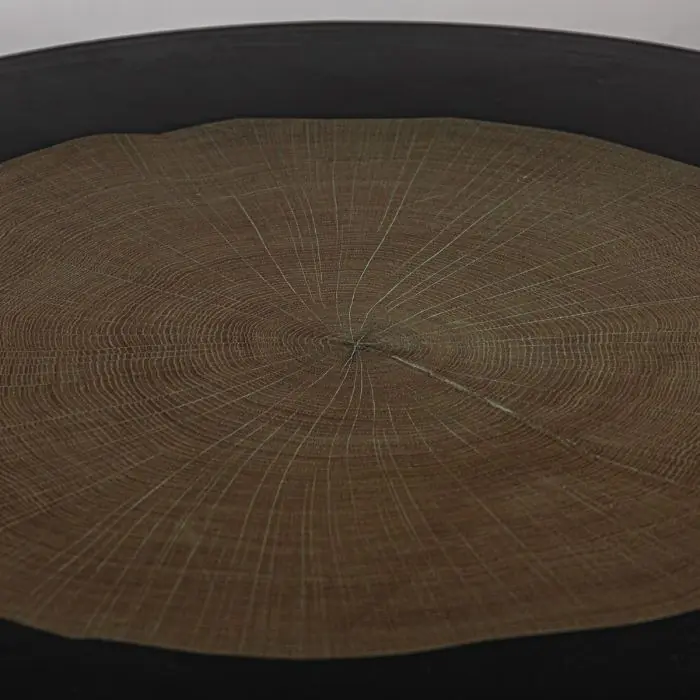 Mesa Centro Diseño Moderno Acero Vidrio Negro Oro 110 Cm