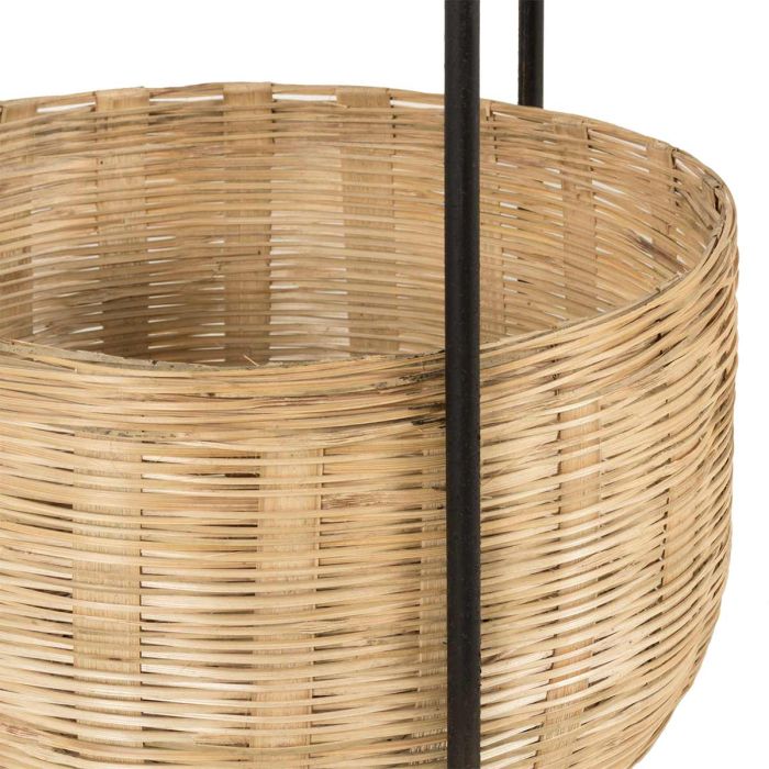 Mesa Auxiliar Ratán Madera Hierro, Ø 50 Cm