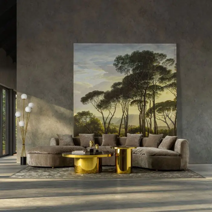 Mesa Centro Diseño Moderno Acero Vidrio Negro Oro 110 Cm
