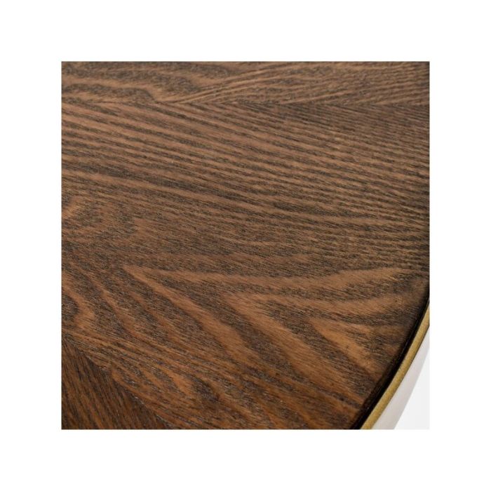 Mesa Auxiliar Mid Century Madera Nogal Hierro Dorado, 61 Cm