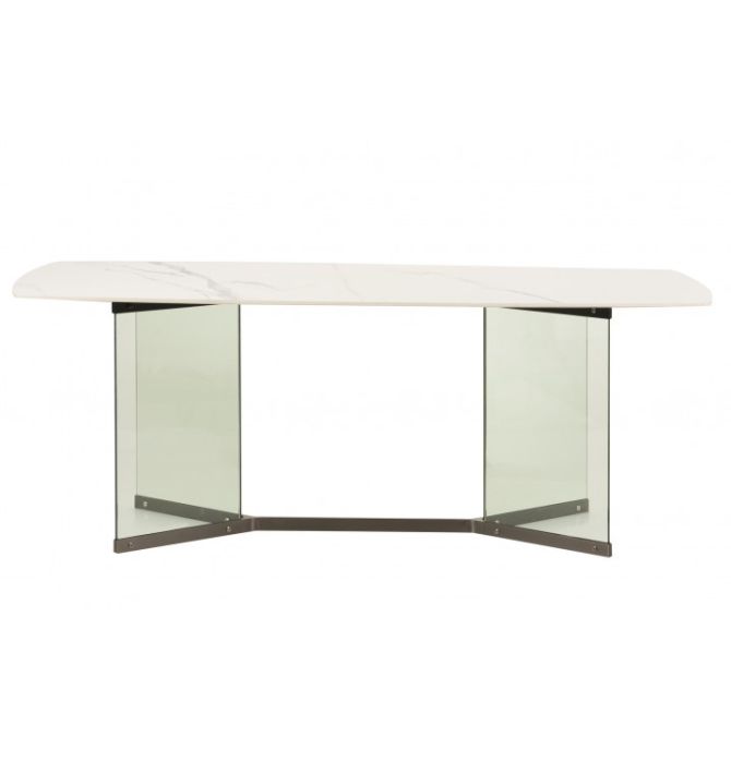 Mesa Comedor Mármol Cristal Nakin, 200 Cm