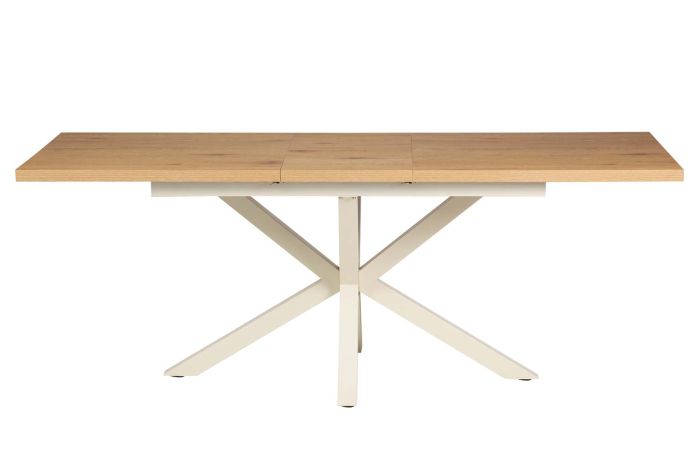 Mesa de comedor extensible de metal blanco